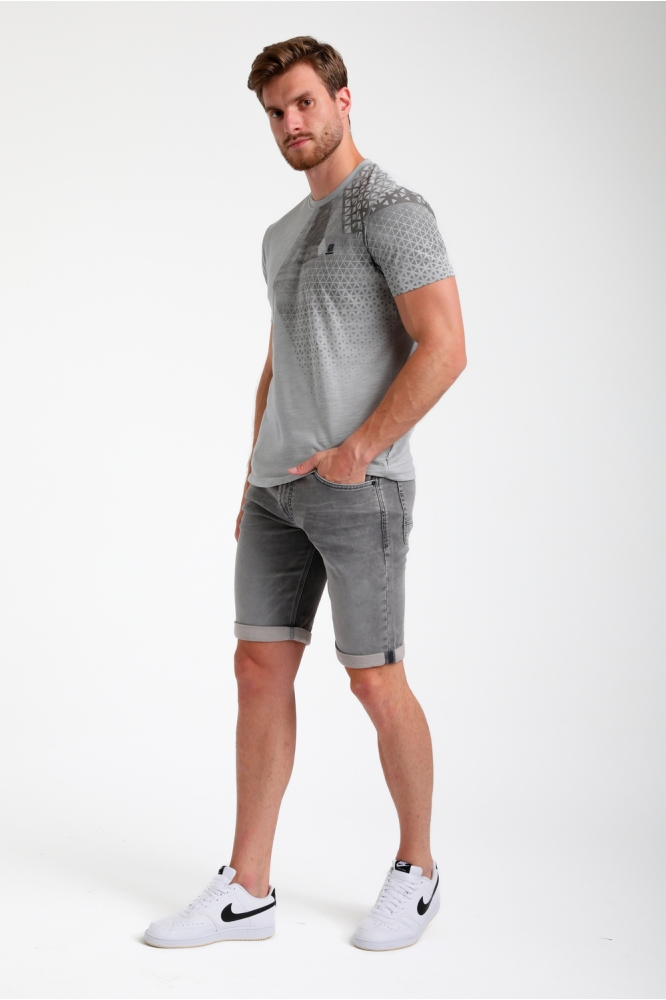 KATOENEN PRINT T SHIRT 155517 605 grey melange